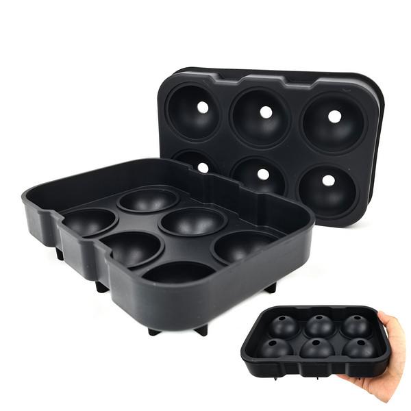 6 Grid Round Ice Cube Tray with Lid