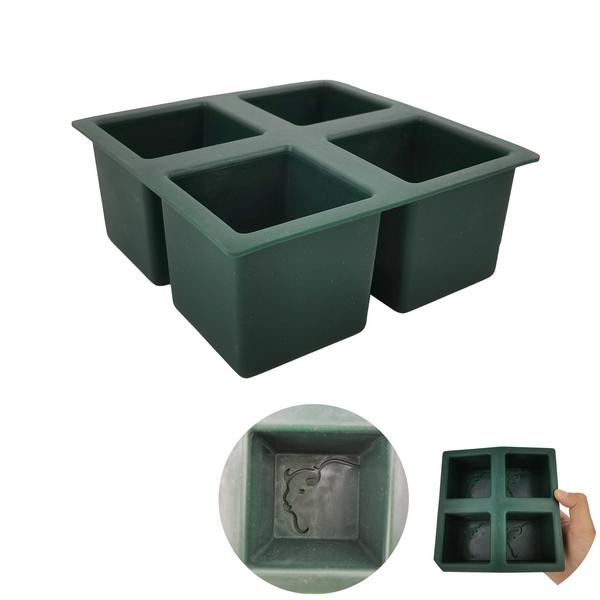 4 Hole Reusable Silicone Ice Cube Tray