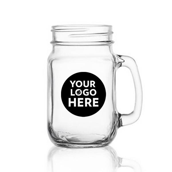 16.5 oz (488 mL) Glass Mason Jar Mugs