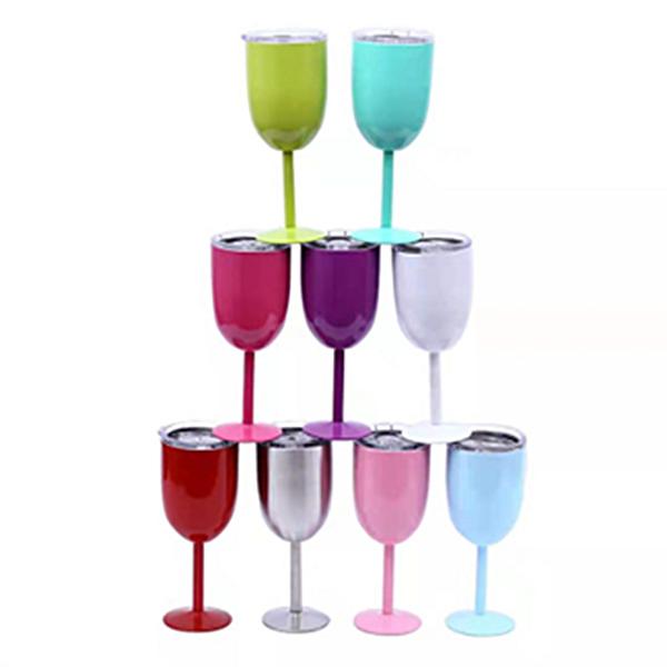 Stainless Steel Travel Wine Glass With Acrylic Lid