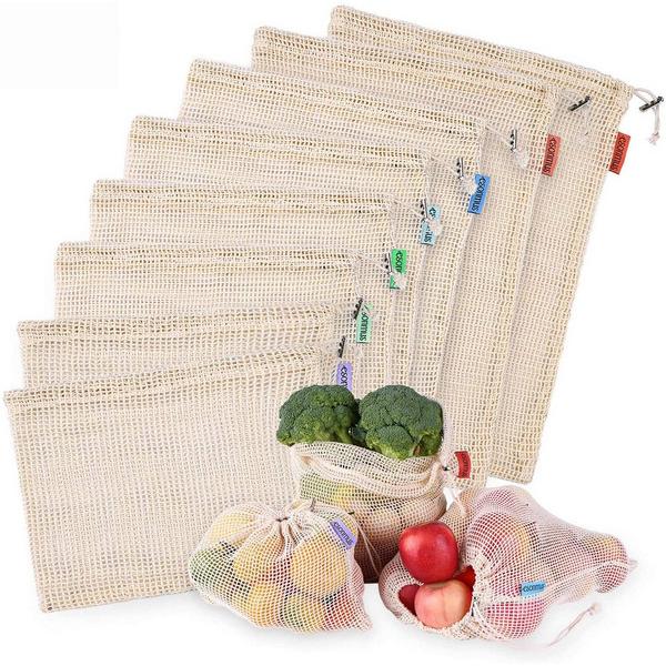 Organic Cotton Drawstring Produce Bags