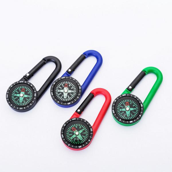 Carabiner Compass Keychain