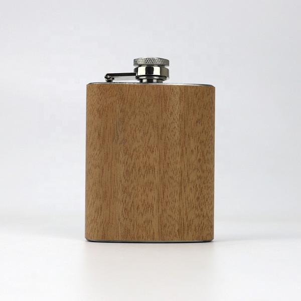 4oz Wooden Hip Flask