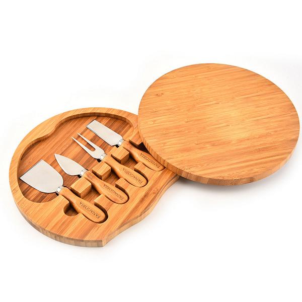 Cheese Knife & Wooden Serving Case Set