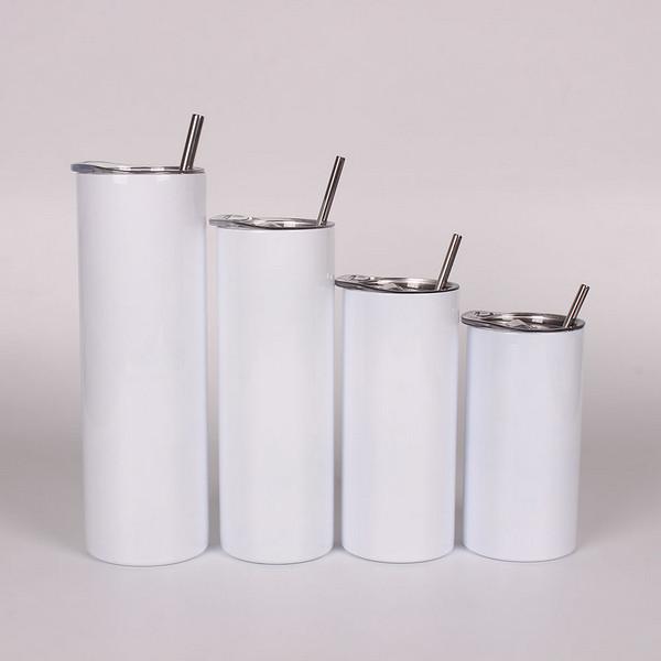 Insulated Travel Straight Cup Tumbler & Reusable Straw Set