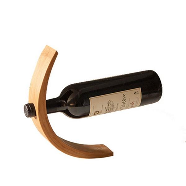 Solid Bamboo Tabletop Wine Bottle Rack/Holder