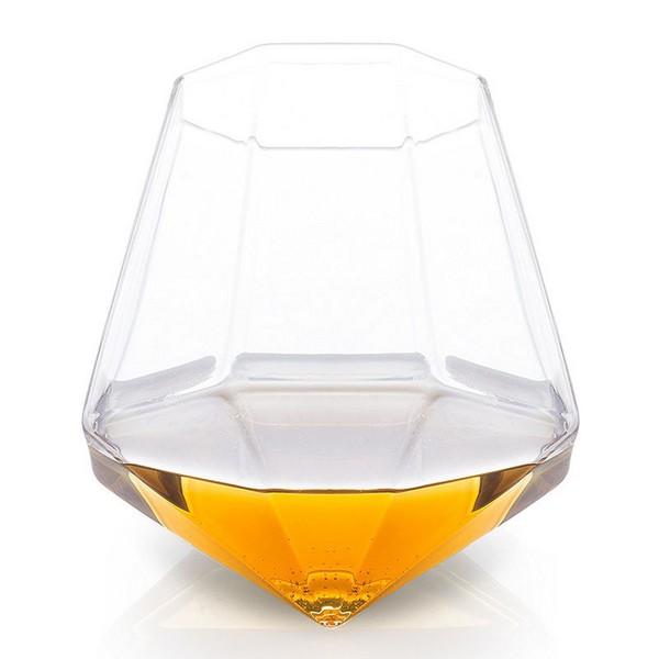 11oz Diamond Tilted Whisky Glasses